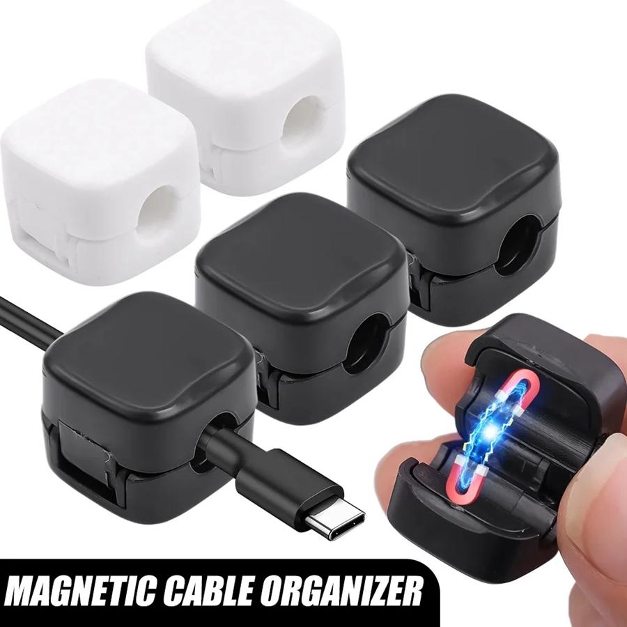 3/6 pezzi clip per cavi magnetici cavo supporto per cavo regolabile liscio sotto la scrivania supporto per organizzatore di cavi per la gestione dei cavi