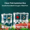 Double Room Clear Fish Isolation Box with Oxygen-filled Port Baby Fish Breeder Box Fish Tank Incubator Box Hatching House