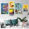 Spain Madrid Bullfighting Berlin Germany Travel Canvas Paintings Vintage Wall Kraft Posters Coated Wall Stickers Home Decor Gift