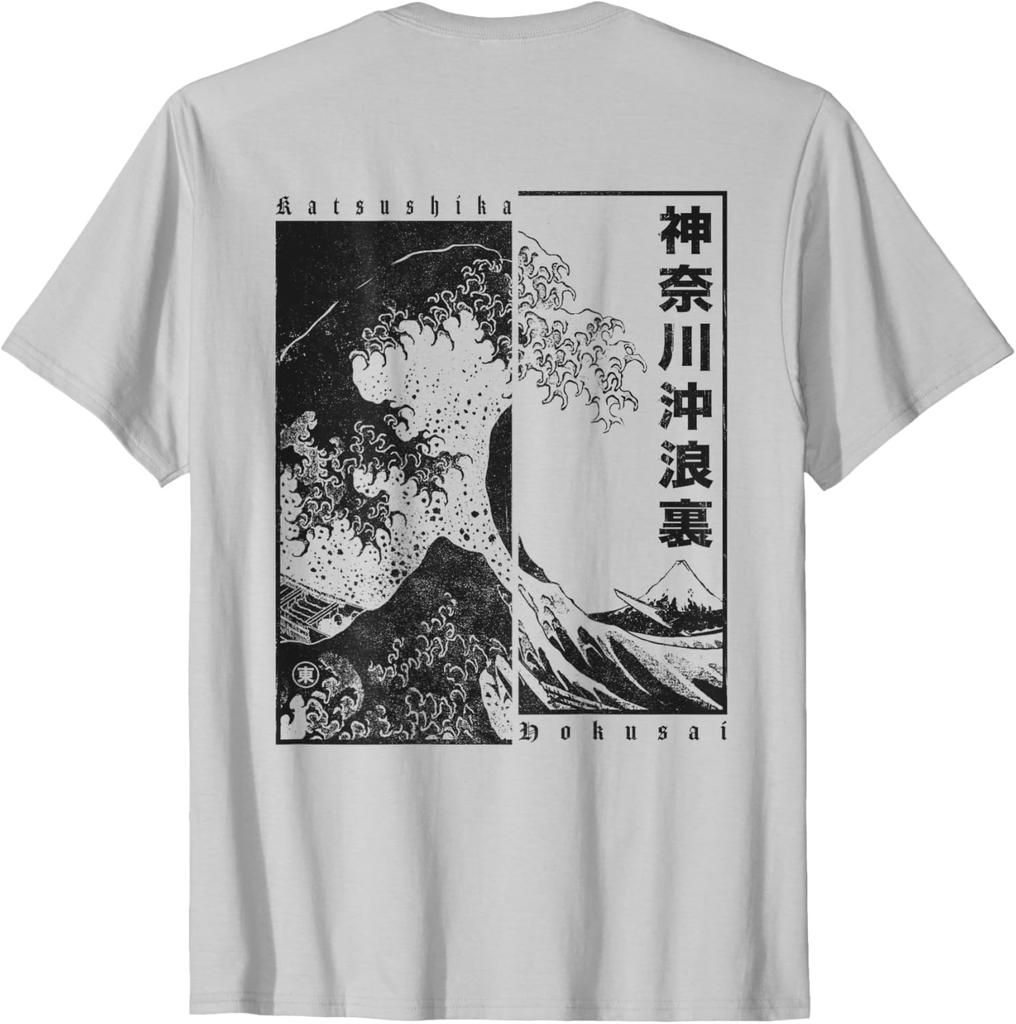 Unisexs Hokusai Great Wave Off Kanagawa Japanese Aesthetic T-Shirt