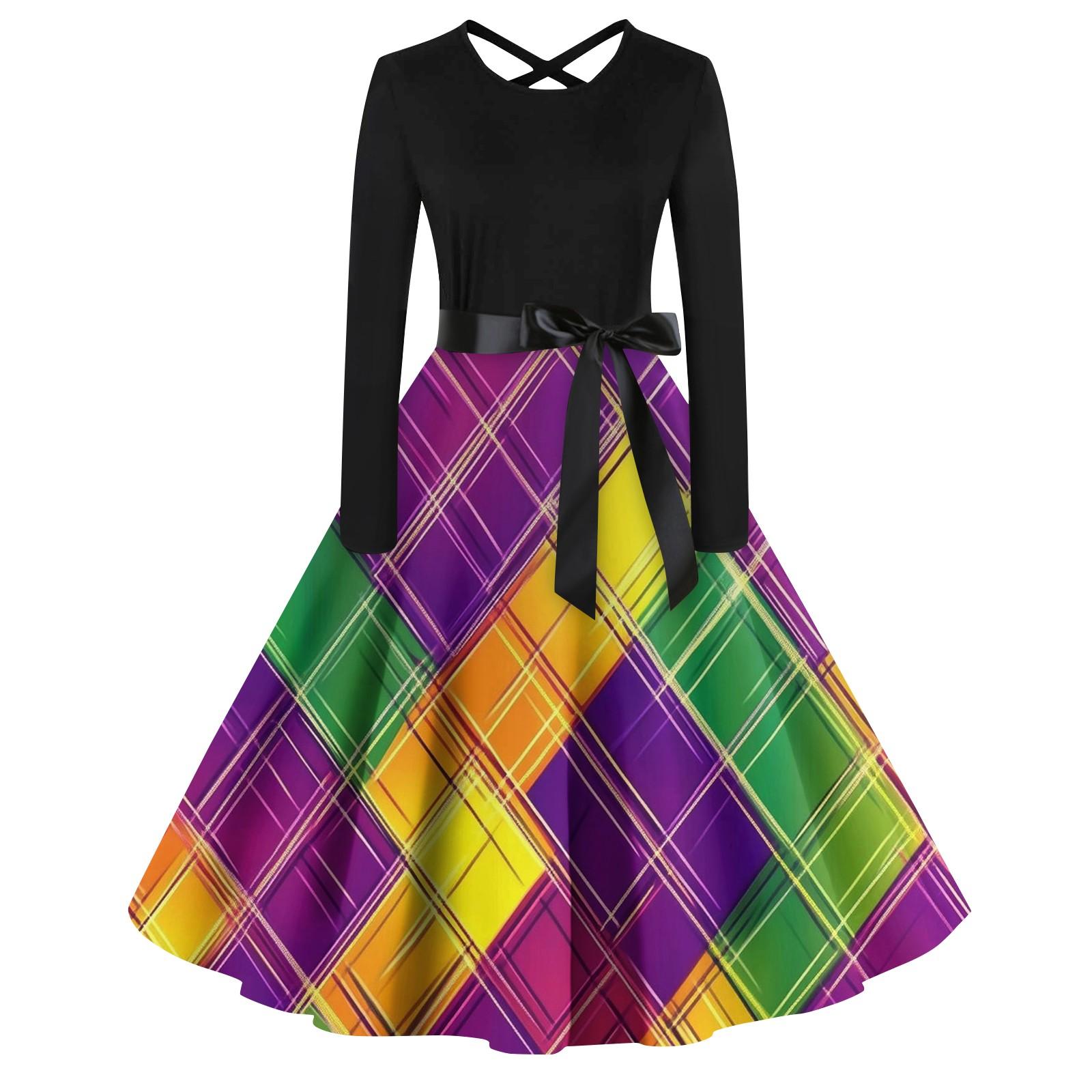 

Женский повседневный пуловер с круглым вырезом и принтом, платье с высокой талией и длинными рукавами XL жёлтый