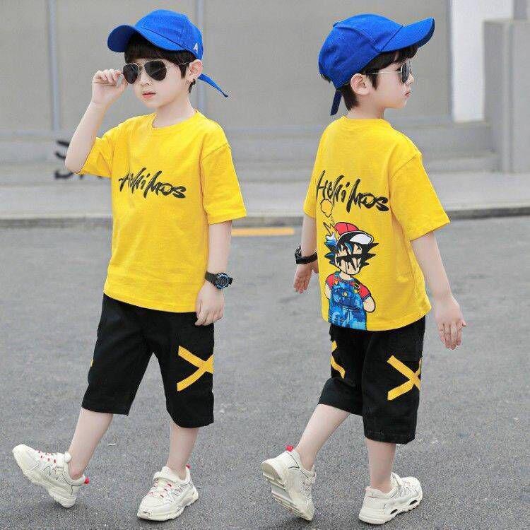 Summer Boys Casual Kids Tracksuit T Shirt Shorts Pant
