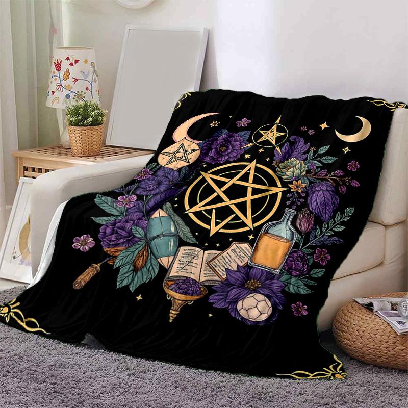 1pc Flower Art Blanket  Soft Throw for Home Decor, Gift Idea, Living Room, Travel, Camping