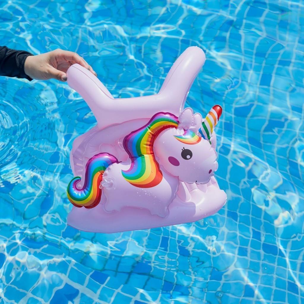 Rainbow Horse Childrens Inflatable Tank Top Swimming Suit Swimming Ring