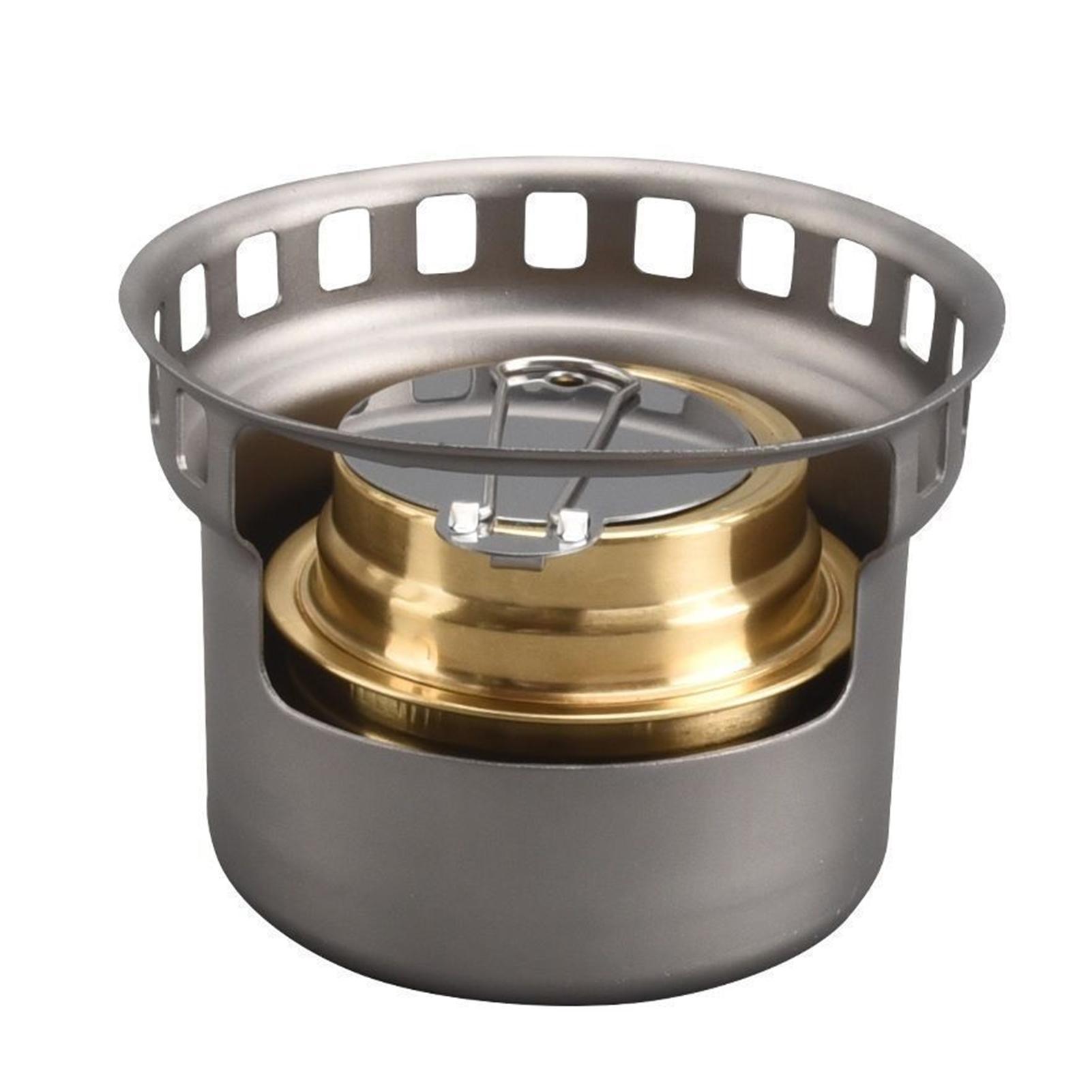 

Портативная спиртовая горелка Маленькая горелка из алюминиевого сплава и латуни Ветрозащитная для кемпинга, пикника Темно-зеленая