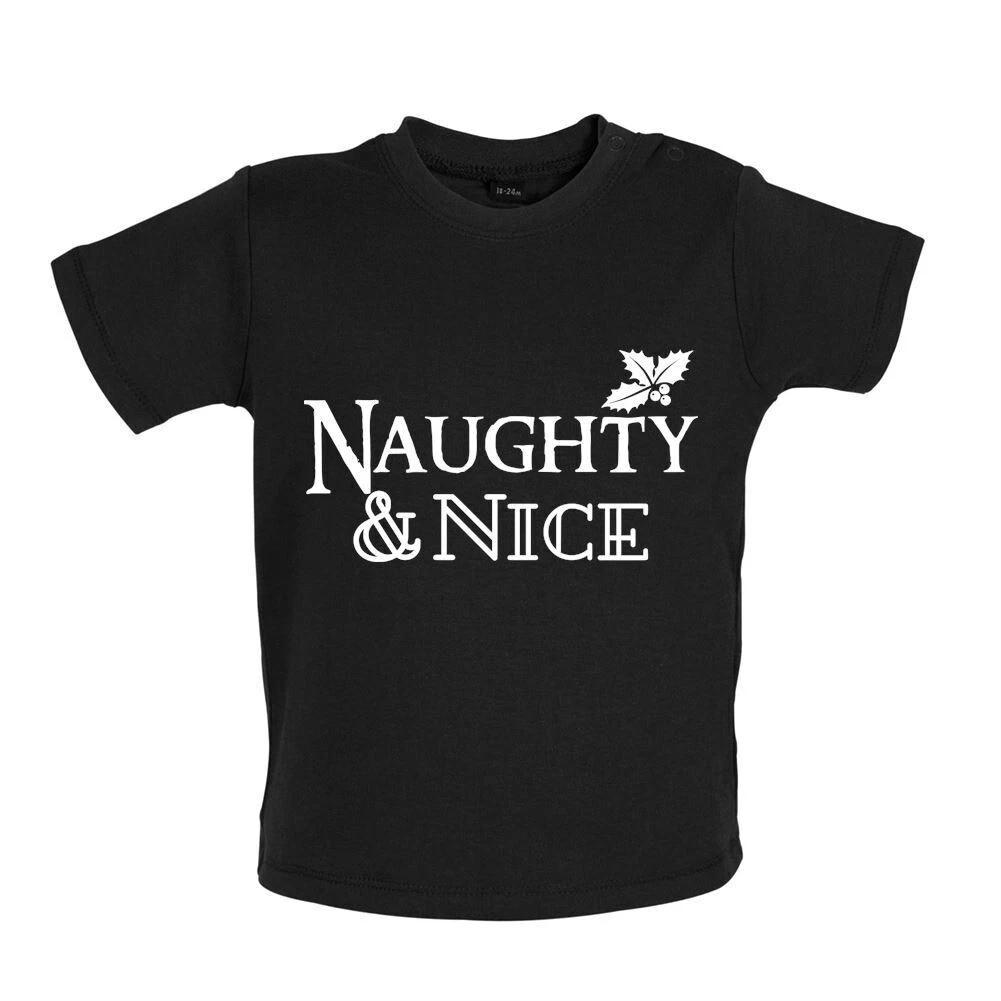 Naughty & Nice - Baby Kids Boys Girls Unisex T-Shirt / Babygrow - Christmas Xmas Funny List Santa 120