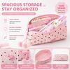 Zipper Closure Pencil Case Quilted Pen Case Fashion School Supply Case  Student Supplies