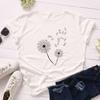 Summer Round Neck Dandelion Printed Top Fashionable Casual Pure Cotton Short Sleeved Women's T-shirts