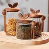 Multifunctional Glass Storage Jar Including Spoon High Borosilicate Glass Sealed Seal for Kitchen Pantries Home Office Use