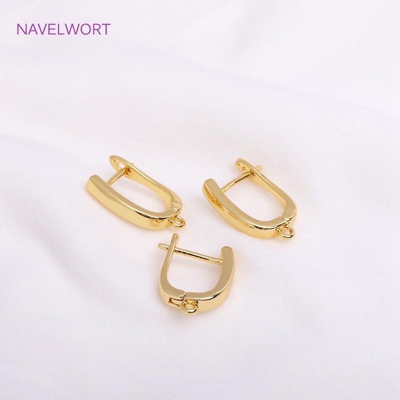 18K Gold Plated Brass Earring Hook Clasp,High Quality Ear Wire For Earring Making Findings,Accessories For Earrings