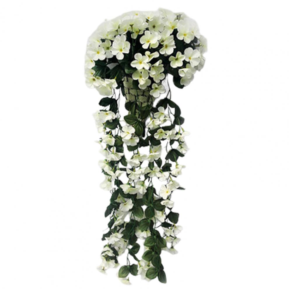 Artificial Hanging Violets Faux Violets with Long Vines for Home Wall Window Box Wedding Outdoor Garden Arch Decoration
