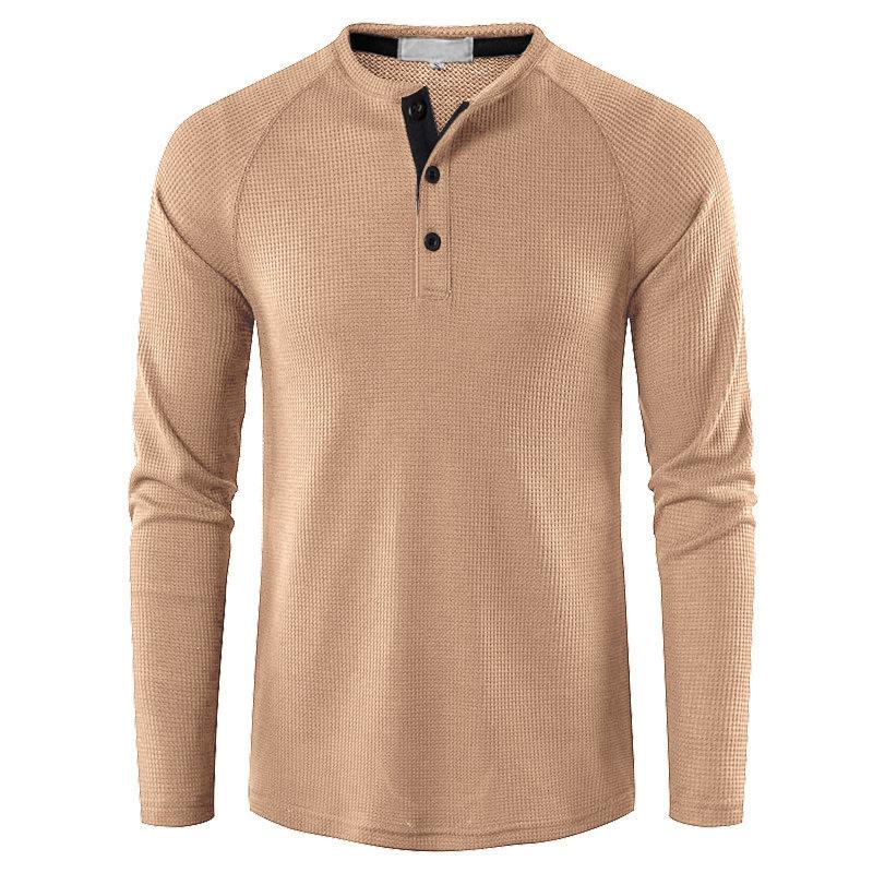 Men’s Long Sleeve Solid Henley Shirt