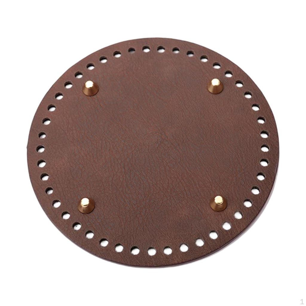 Bottom for Crochet, 1PC PU with Feet, Leather Holes Knitting Purse ,