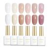 Color Gel Gel Nail 6 Color Set Transparent Self Nails for Beginners Sheer Color Gel Nail 10ml/piece UV/LED Compatible