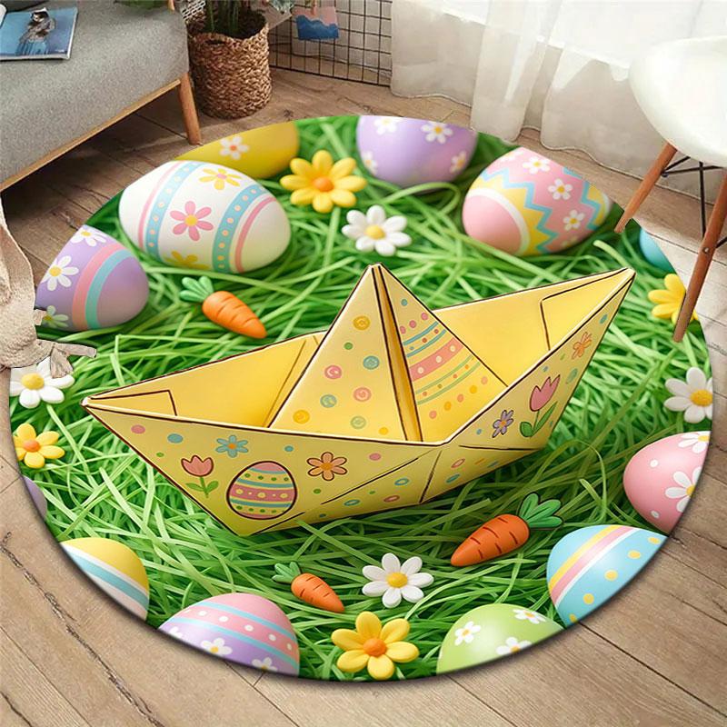

Derry Easter Round Area Rug,Carpet Rug for Living Room Bedroom Sofa Playroom Decor,Non slip Floor Mat 80cmx80cm