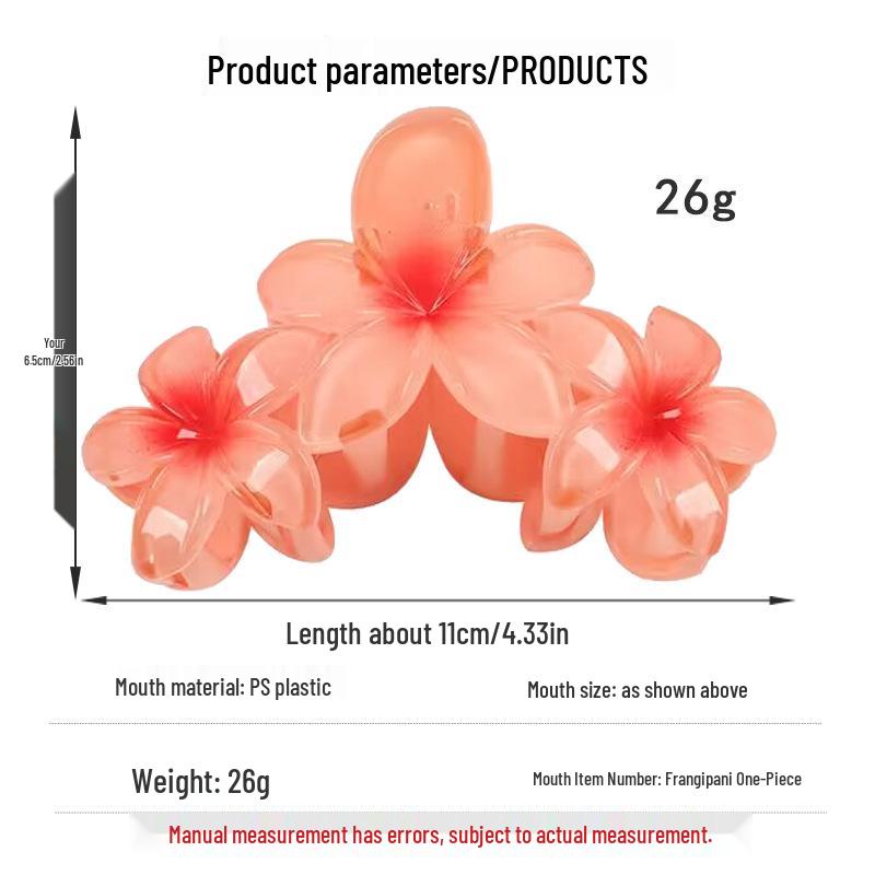 Élégant Pince à Cheveux en Plastique Frangipanier d'Été