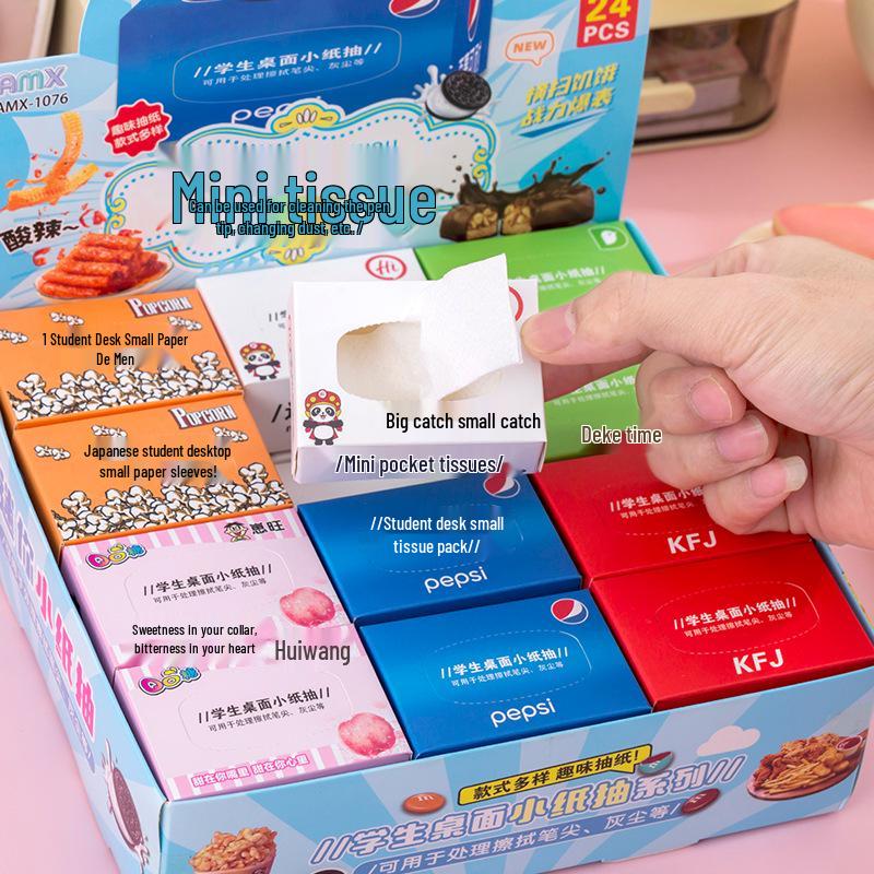 

Portable Creative Desktop Tissue Dispenser for Students - Compact Handkerchief and Pocket Wipes for Kids
