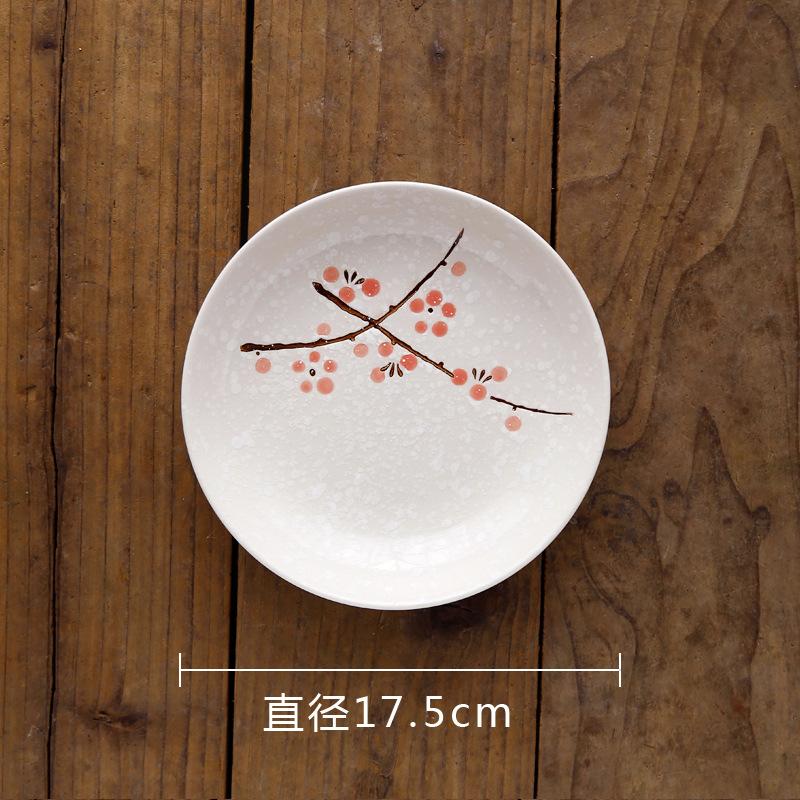 Creative 7-inch Japanese-Korean-style Deep Plate and Wind Snowflake Ceramic Fruit Plate Tableware Soup Rice Plate