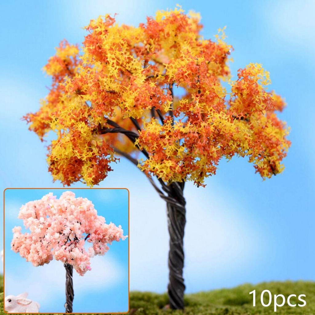 Model Village Enhancement Miniature Sakura Tree Plants for Charming Display