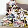 Crayons Shin-chans As Pikachu Blanket  Soft Street Trend Plush Throw Blanket For Children Bedroom Flannel Bedspread Bed Cover