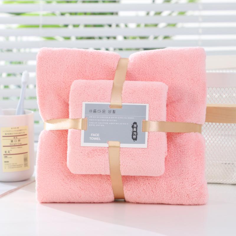 Coral Fleece Bath Towel Gift Set: Thickened Mother-Child Set, Customizable Logo