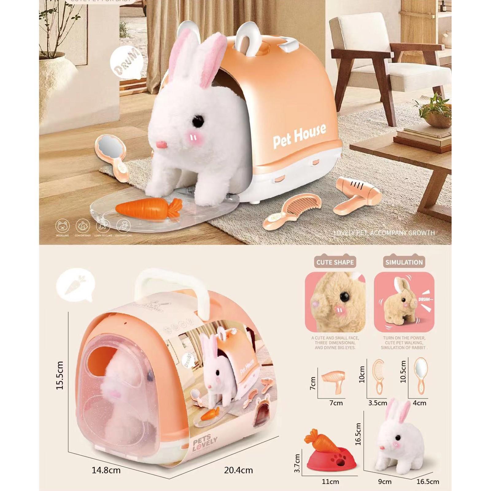 

Робот-кролик Мой реалистичный робот-кролик Робот-кролик, как настоящий кролик Игрушечный кролик, ходит как настоящий кролик One Size белый