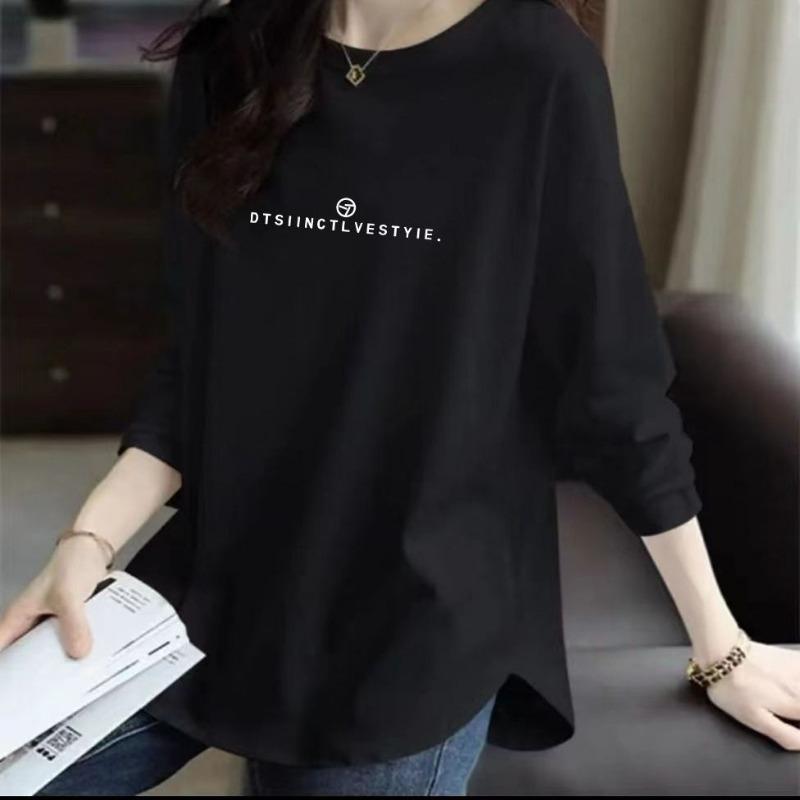Pure Cotton Spring and Summer Thin Sweet T-shirt Fashionable Bottoming Shirt for Women New Long-sleeved Top