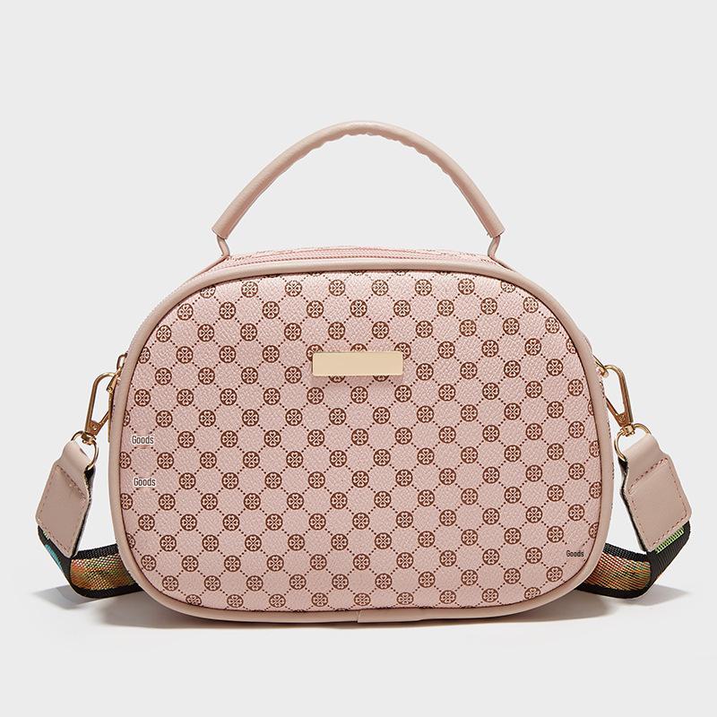 

Женская сумка кроссбоди на двойной молнии с вышивкой, принтованным ремнем и ромбовидным узором, 2022