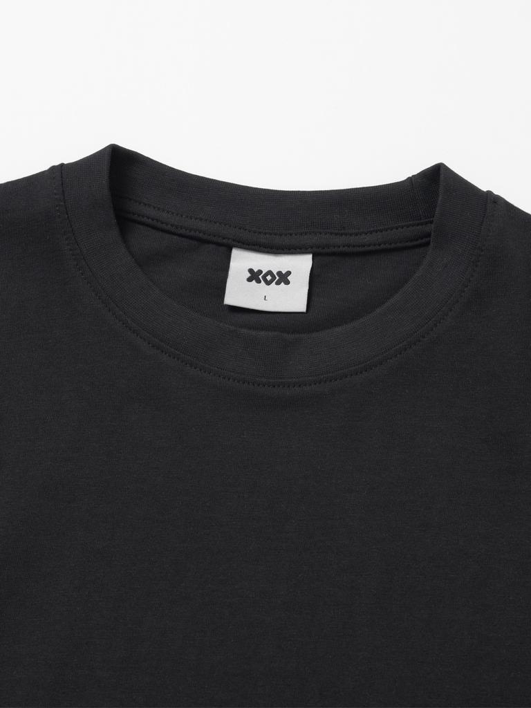 XOX Layered Crew Neck Kurzarm-T-Shirt [Schwarz]