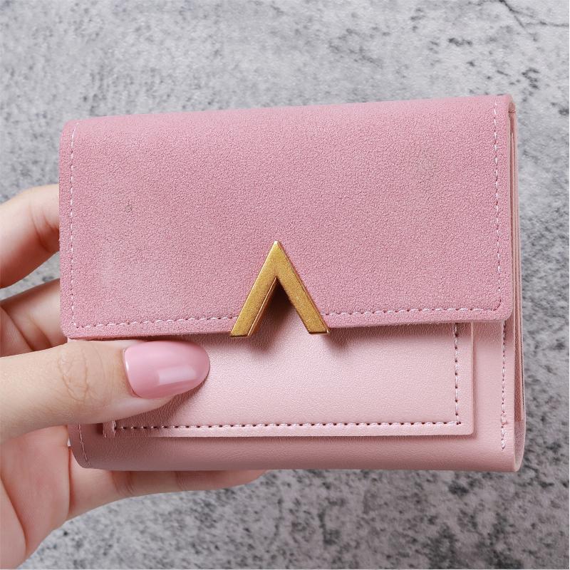 

Корейская версия нового женского кошелька, короткого ретро-кошелька из искусственной кожи, простого складного студенческого кошелька для женщин