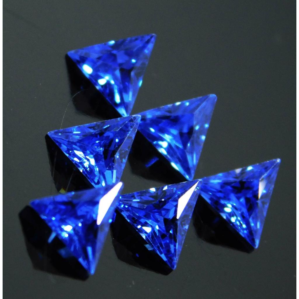 Natural Sapphire Blue 6 Pcs CERTIFIED Loose Gemstones Trillion Shape 5x5 mm Lot Az-45865376