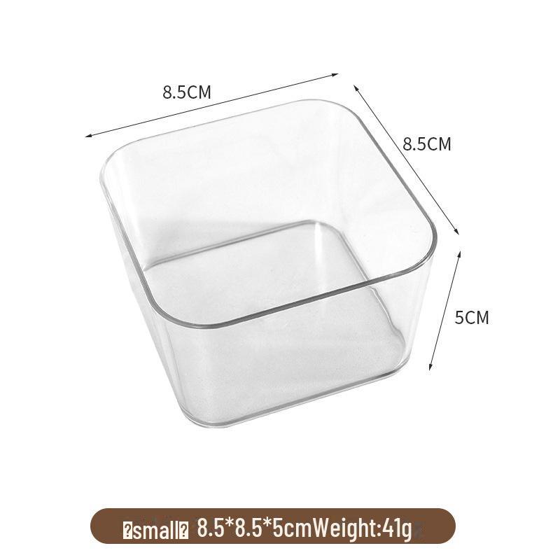 

Прозрачный акриловый настольный органайзер для косметики [Transparent] Small square box прозрачный