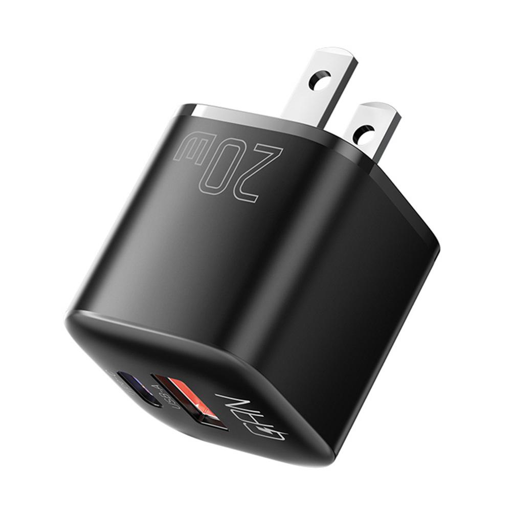 

Portable Smartphone Charger Dual Ports Smartphone Charging Adapter Safe Power Supply for iPhone Huawei Mobile Phones US Plug чорний
