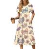 Women's Casual Fashion Halloween Printed Short Sleeve Round Neck Dress