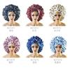 New Large Satin Bonnet Silk Night Sleeping Cap with Head Tie Band Bonnet Edge Wrap for Women Curly Braid Hair