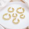 Gold & Silver Twisted Pleated Earrings - Fashionable Light Luxury Metal Earrings for Women, European American Style