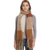 Best-selling winter new model in Europe and America, thickened loop yarn imitation mohair, color-blocked plaid scarf shawl