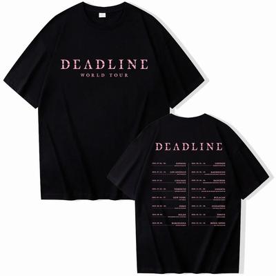 2025 BP Deadline Black World Tour חולצת טי 2 צדדים צווארון עגול שרוול קצר מתנה למעריצים