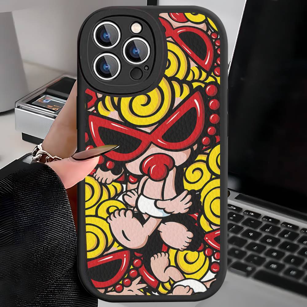 Japan Fashion H-Hysteric M-Mini Phone Case For iPhone 16 15 14 13 12 11 Pro Max Plus Leather Soft Cover