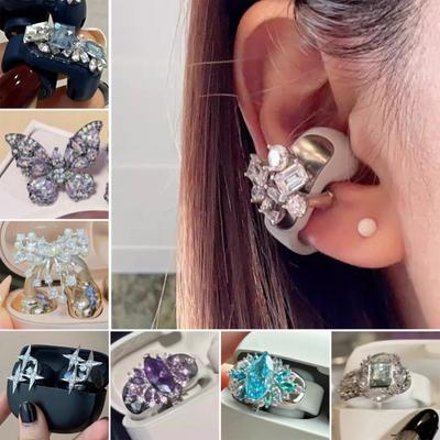 1 buc. Căști cu clips Decor cu strasuri strălucitoare Instalare ușoară Design snap-on Căști DIY