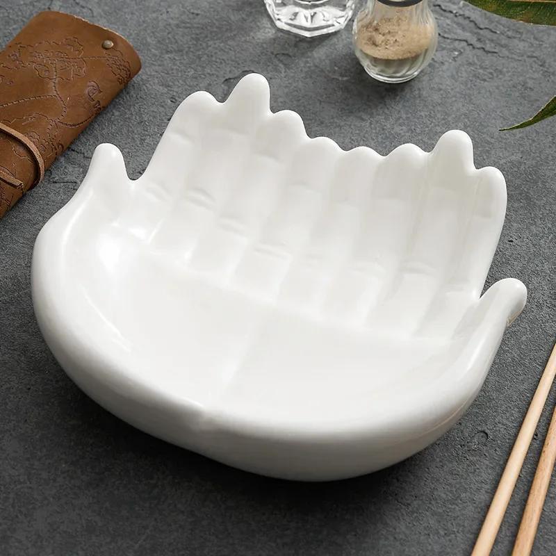 Special-shaped Double-layer Bergamot Insulation Plate Creative Restaurant High-grade Ceramic Artistic Conception Dishes