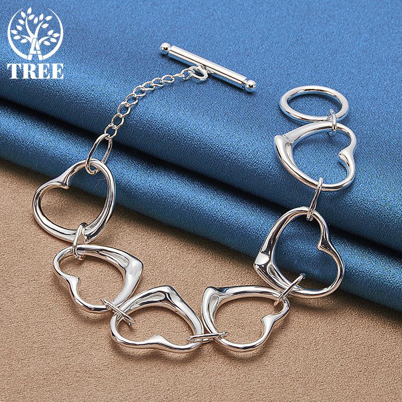 Bijuterii brățară cu șase inimi din argint sterling 925