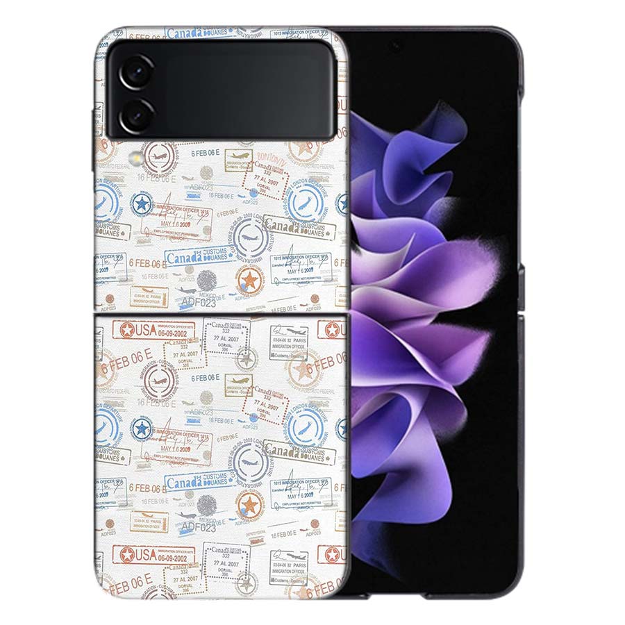 

Визы для путешествий в паспортах разных стран Чехол для Samsung Z Flip7 6 Galaxy Чехол Ударопрочный Z Flip5 Z Flip3 4 5G Жесткий Чехол Galaxy Z Flip 6 5G