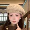 Polyester Women Knitted Beret Hat Spring Summer Girls Vintage Beret Hat  Casual Wear
