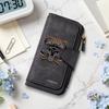 Viking Skull Print Leather Long Wallet Fashion Casual Multi Card Holder Purse