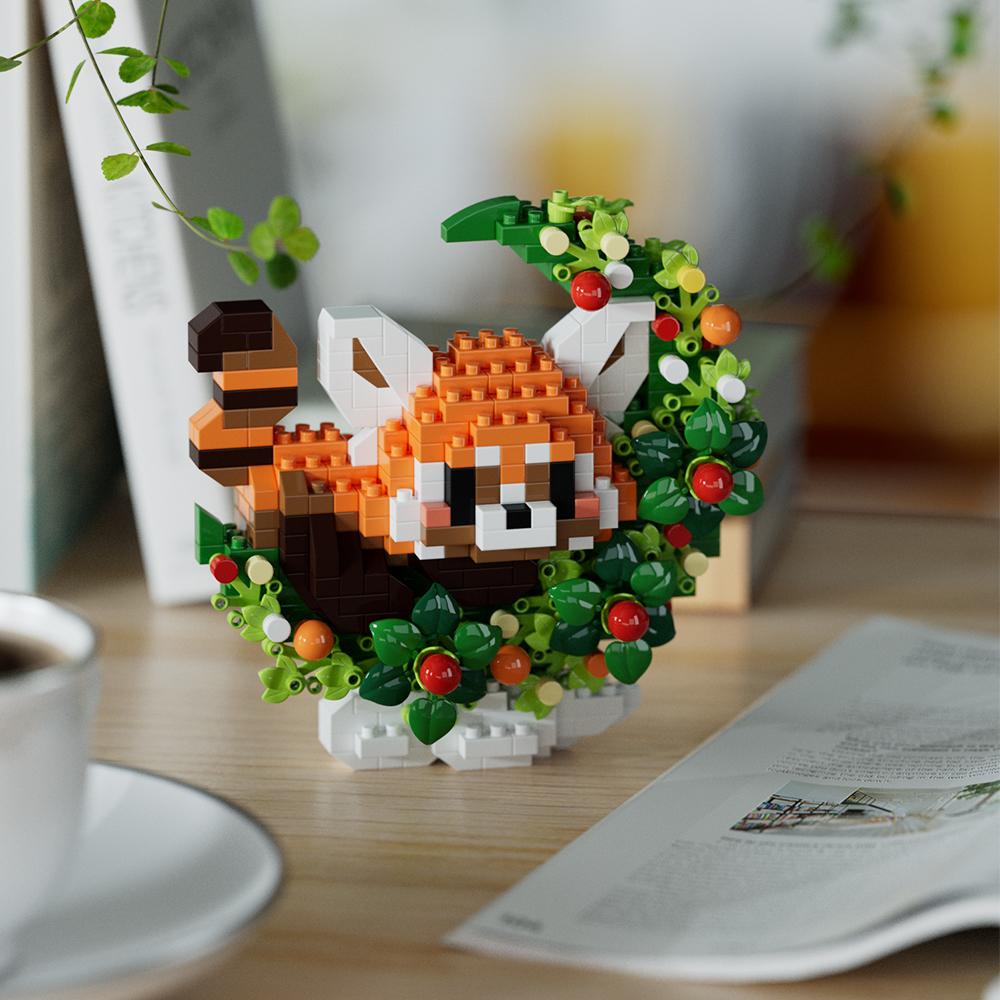 Mini Pes Kočka panda mýval Roztomilý Mazlíček Malý Model Stavebnice Série Ozdoby Dětská Hračka Vánoční Narozeninové Dárky pro Děti
