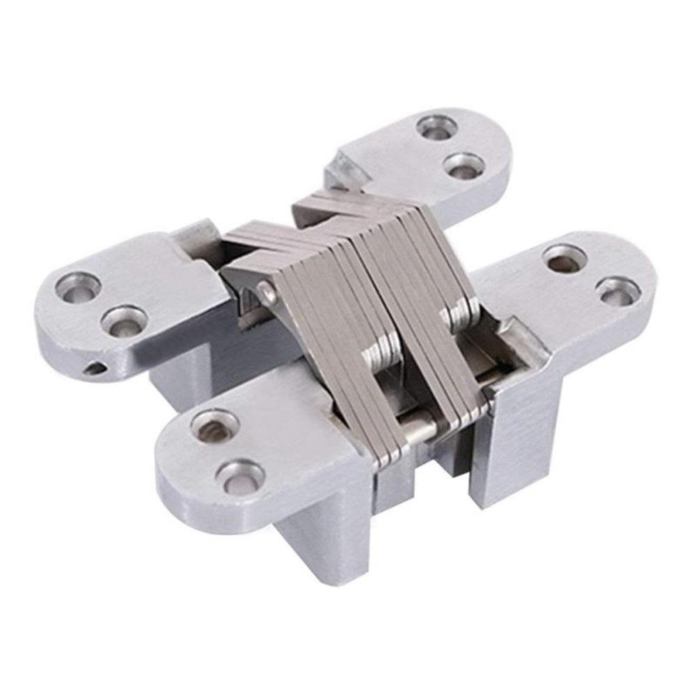 Hidden Gate Hinge Stainless Steel Invisible Door Hinges Concealed Barrel Wooden Box Silver