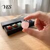 Artistic Desktop Decoration Set 7Pcs Hand Carved Natural Stone Apple Pumpkin Figurine Set, Mini Gemstone Ornaments Soft Color Crafts with Gift