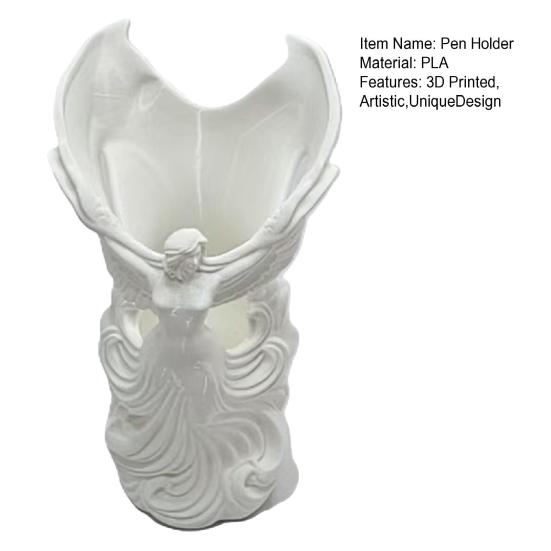 Angel Fairy Pen Holder 3D Printed Cosmetic Organizer Cute Makeup Brush Cup