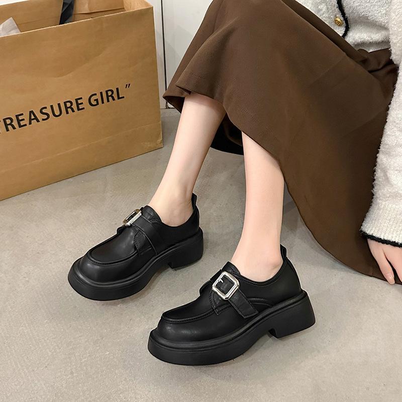High-end Small Leather Shoes Women's 2025 New Spring British Style Platform Loafers Lightweight Mary Jane Single Shoes